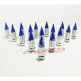 3/8 x 24 Chrome Spiked Lug Nuts Anodized - 16 Pack