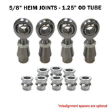 Sway Bar Link Fab Kit - 5/8 Chromoly Heim - 1.25 OD Tubing