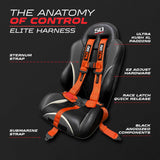 2" & 3" 4pt & 5pt Elite Series Race Latch "EZ" Adjust Harness