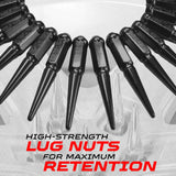 1/2 Inch Extended Spike Lug Nuts - 60 Degree Taper Seat