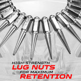 14x2.0mm Extended Spike Lug Nuts - 60 Degree Taper Seat