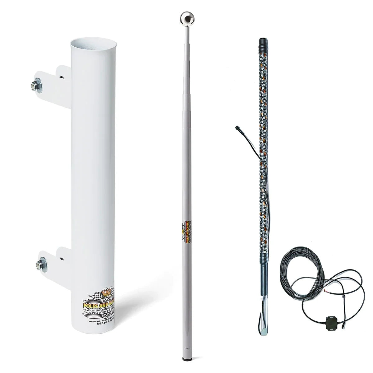 22' Collapsible Flagpole w/ Mount and Camp Locator Kit
