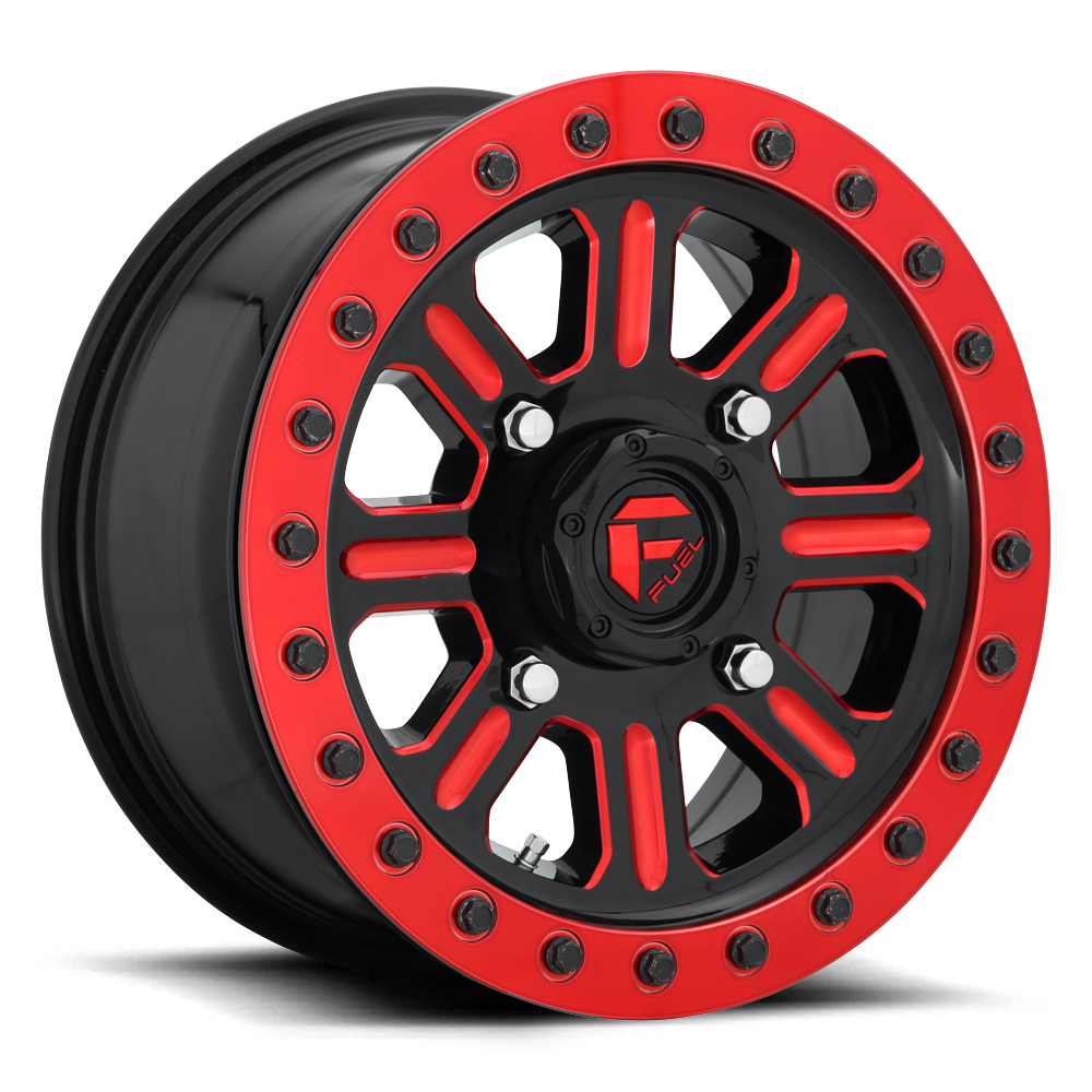 D911 HARDLINE BEADLOCK GLOSS BLACK RED TINTED CLEAR 	15X7 4X156 5+2