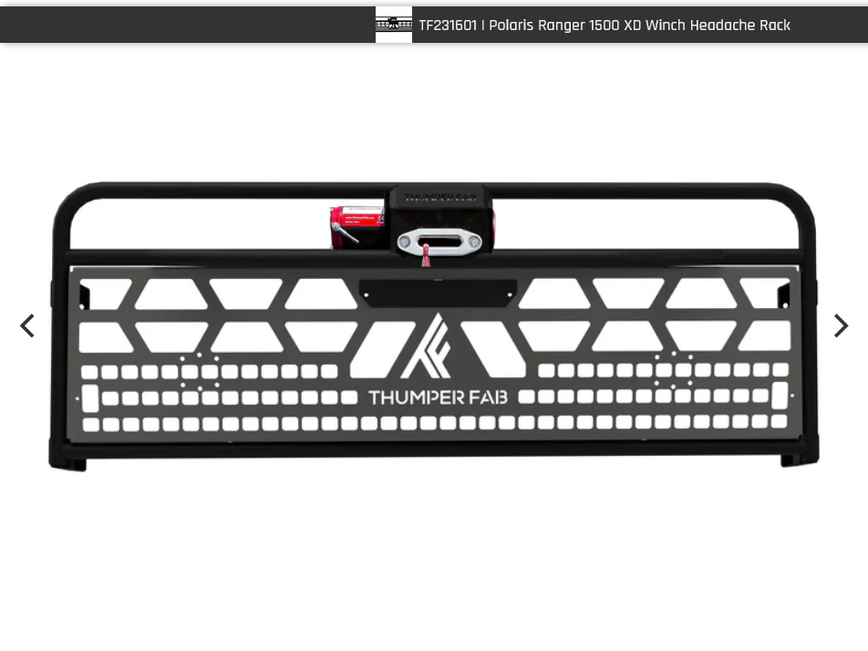 Ranger 1500 XD Winch Headache Rack By Thumper Fab