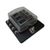 8 Way Fuse Block - Ring Terminals - LED Indicators