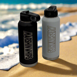 Marshin Whips 34oz Laser-Engraved Tumbler | Insulated Flip-Top Water Bottle