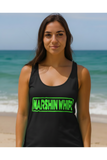 Marshin Whips Women's Black and Green Glow-in-the-Dark Tank Top | Off-Road Apparel