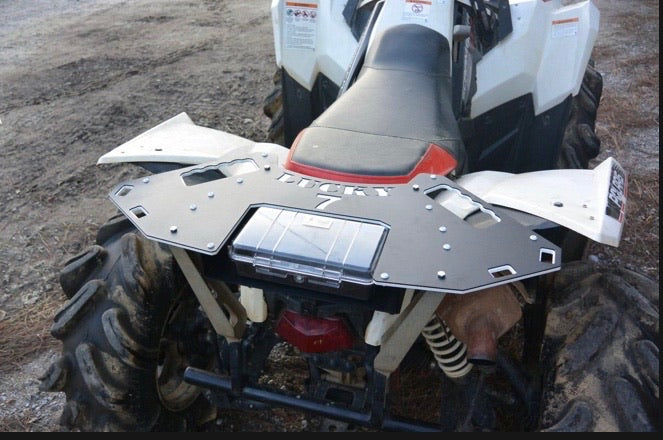2013-2024 Polaris Scrambler 850 1000 Rear Rack w/ Storage Case (VOODOO BLUE)
