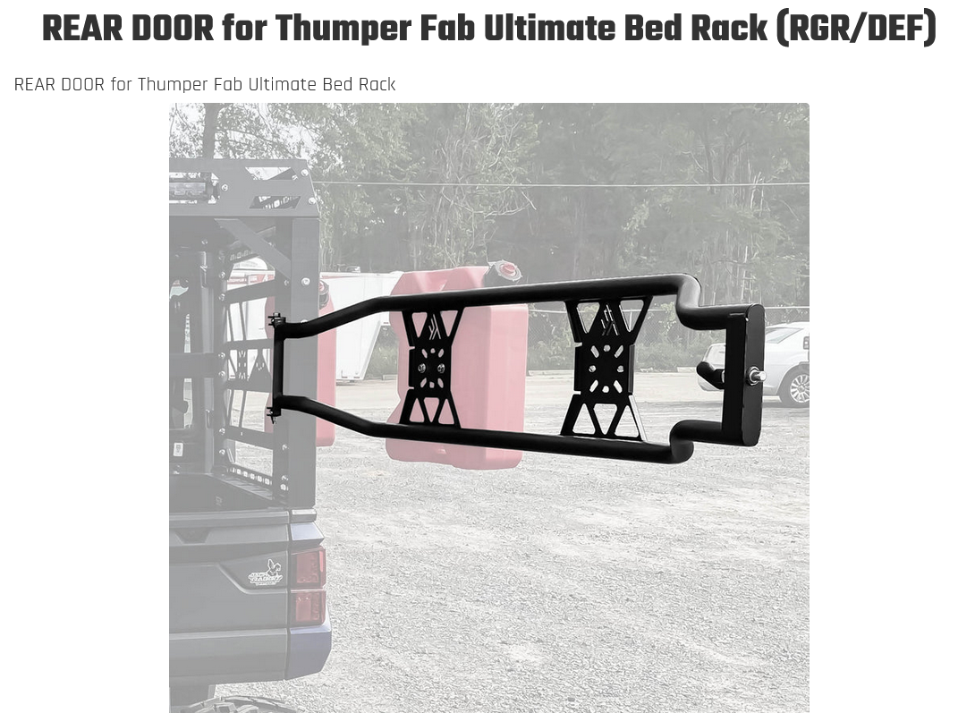 CAN AM DEFENDER ULTIMATE BED RACK - THUMPER FAB