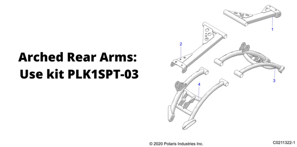 2'' Lift Kit Polaris Scrambler and Sportsman 550/850/1000 (Arched Arms)