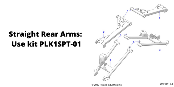2'' Lift Kit Polaris Scrambler and Sportsman 550/850/1000 (Non-arched arms)
