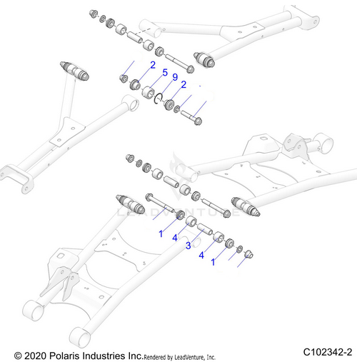 REAR ARM SUSPENSION BUSHING KIT OEM - POLARIS SCRAMBLER SPORTSMAN XP 1000 S