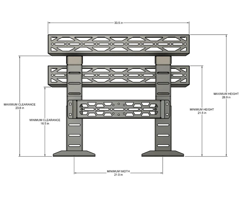 Adjustable UTV Bed Rack